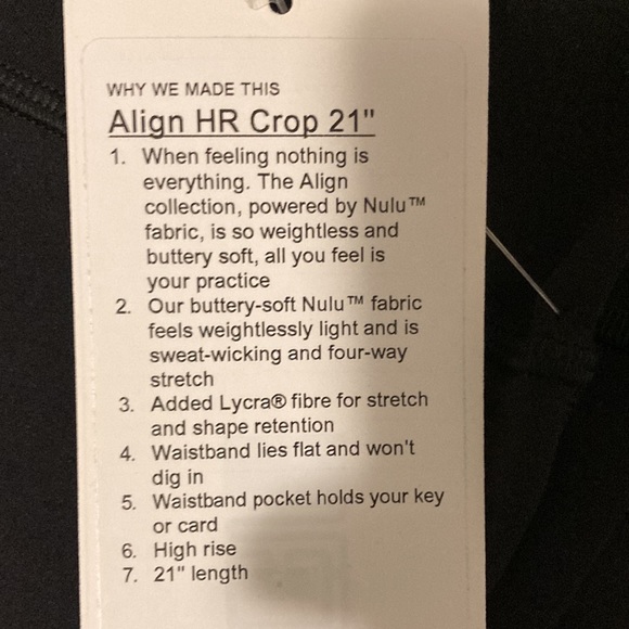 Lululemon Align Hr Crop HIGH RISE 21” - Picture 6 of 6